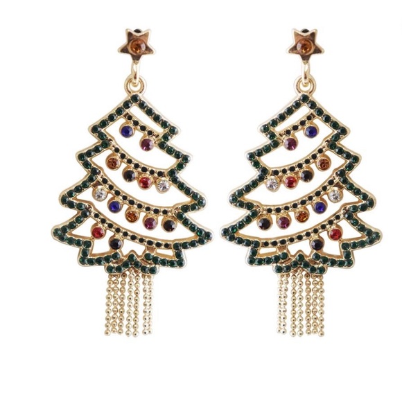 Holiday Time Jewelry - Holiday time Christmas tree earrings